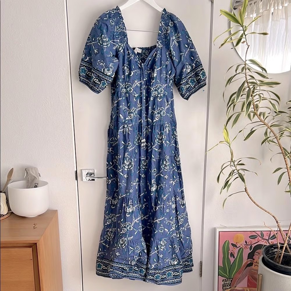 Caroline Constas Blue Floral Dress